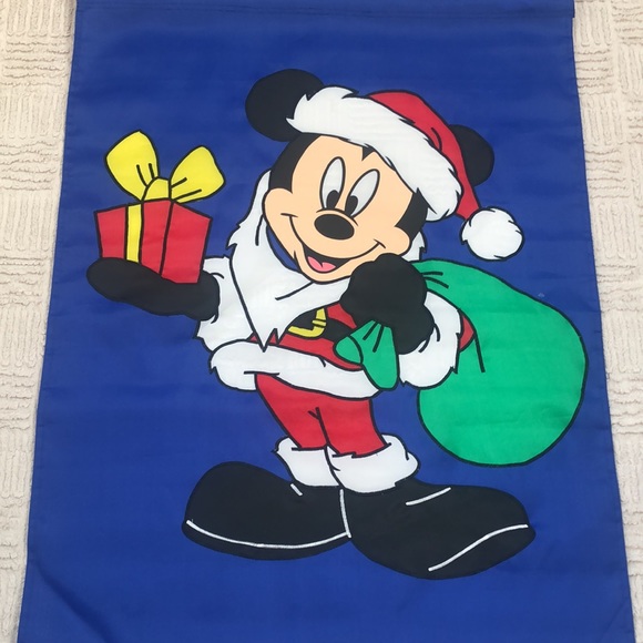 Disney Other - Disney Mickey Mouse Santa holiday large yard flag outdoor indoor Christmas flag